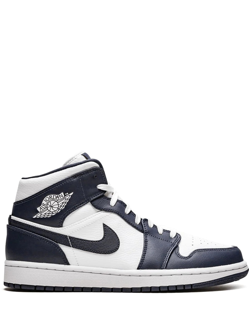 NIKE JORDAN 1 MID WHITE METALLIC GOLD OBSIDIAN