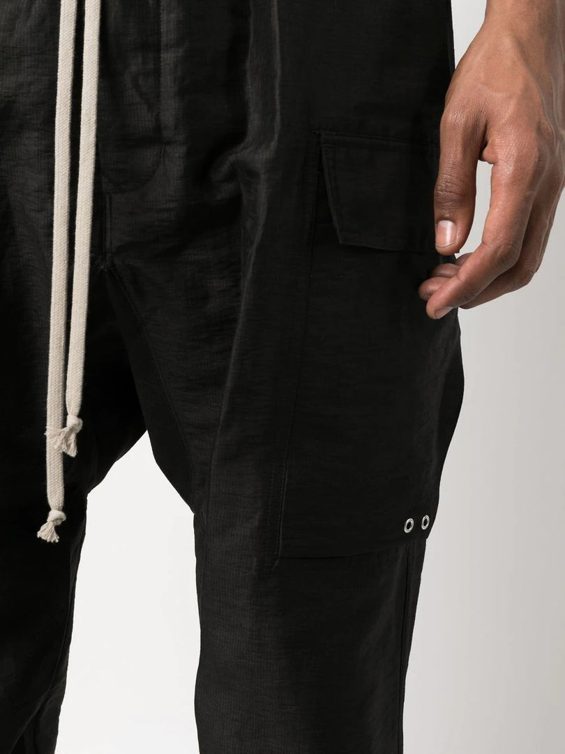 RICK OWENS BLACKCARGO TROUSERS PANTS