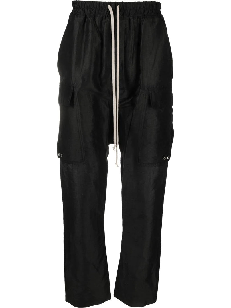 RICK OWENS BLACKCARGO TROUSERS PANTS