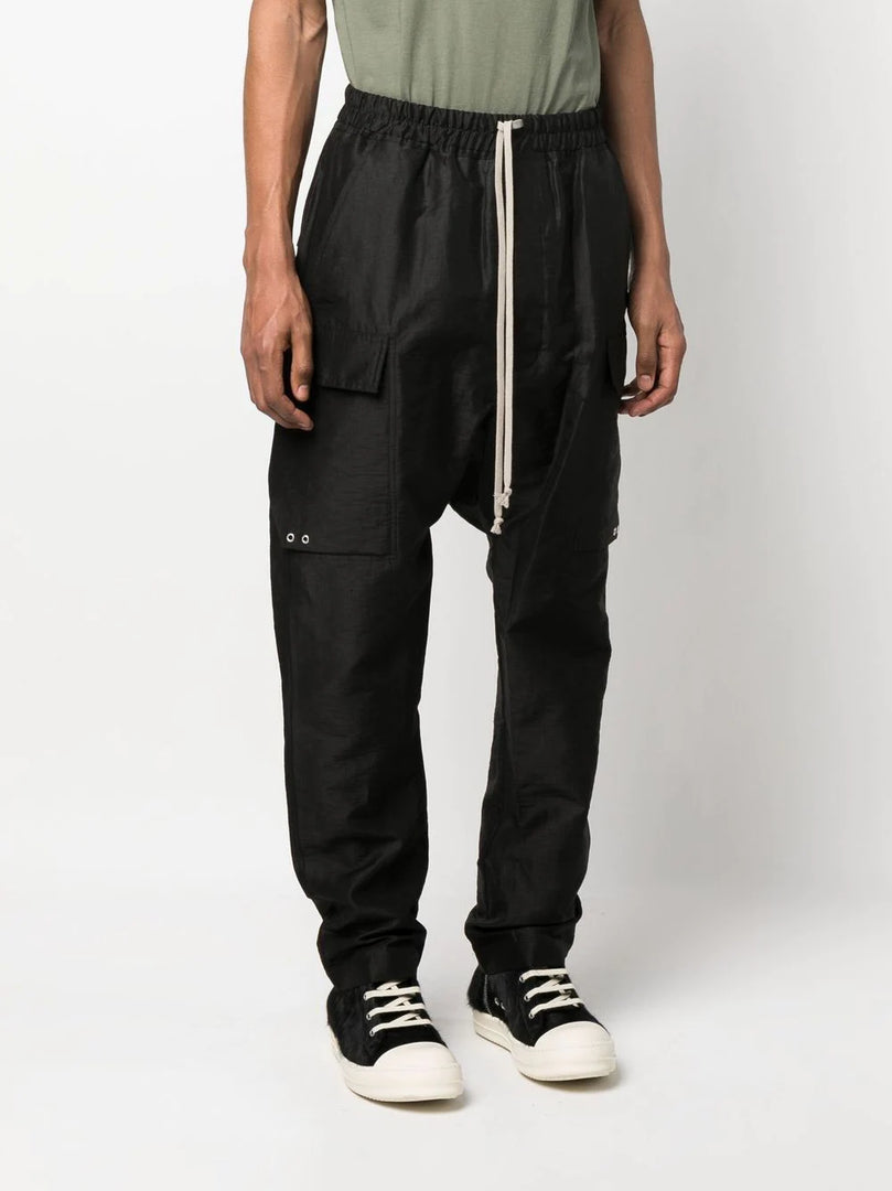 RICK OWENS BLACKCARGO TROUSERS PANTS