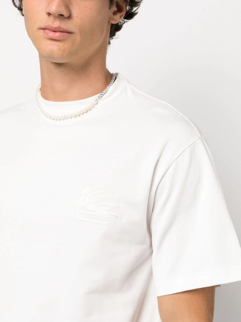 ETRO WHITE LOGO TEE