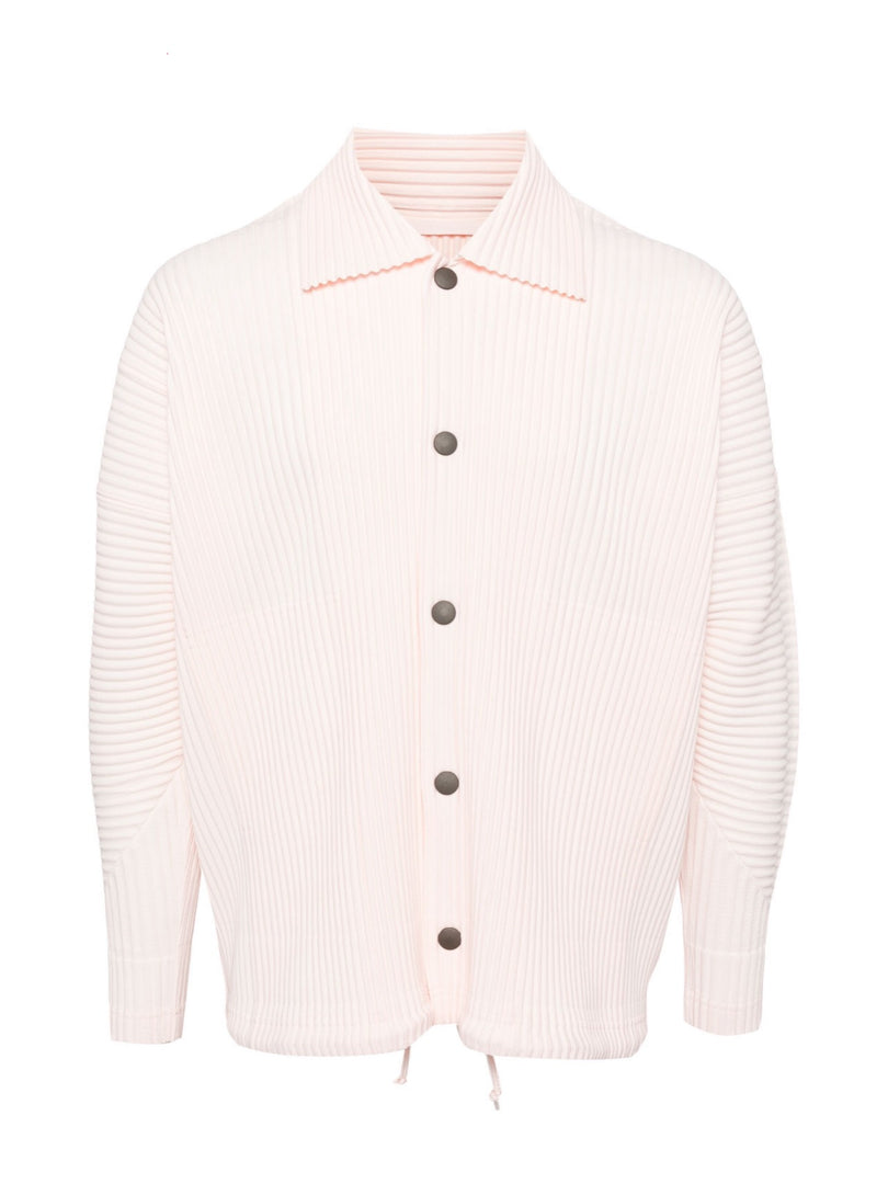 ISSEY MIYAKE HOMME PLISSE PINK PLEATED SHIRT