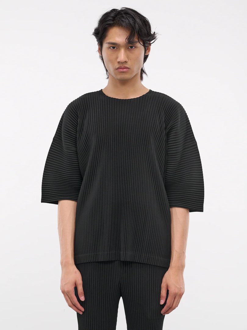 HOMME PLISSE ISSEY MIYAKE PLEATED TEE BLACK