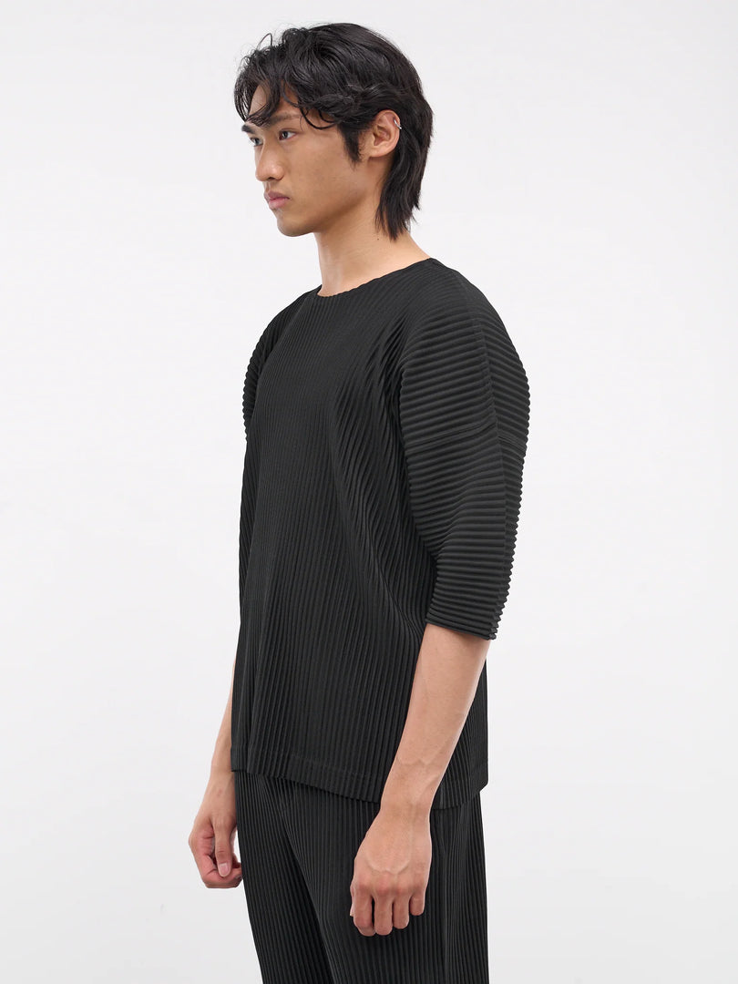 HOMME PLISSE ISSEY MIYAKE PLEATED TEE BLACK