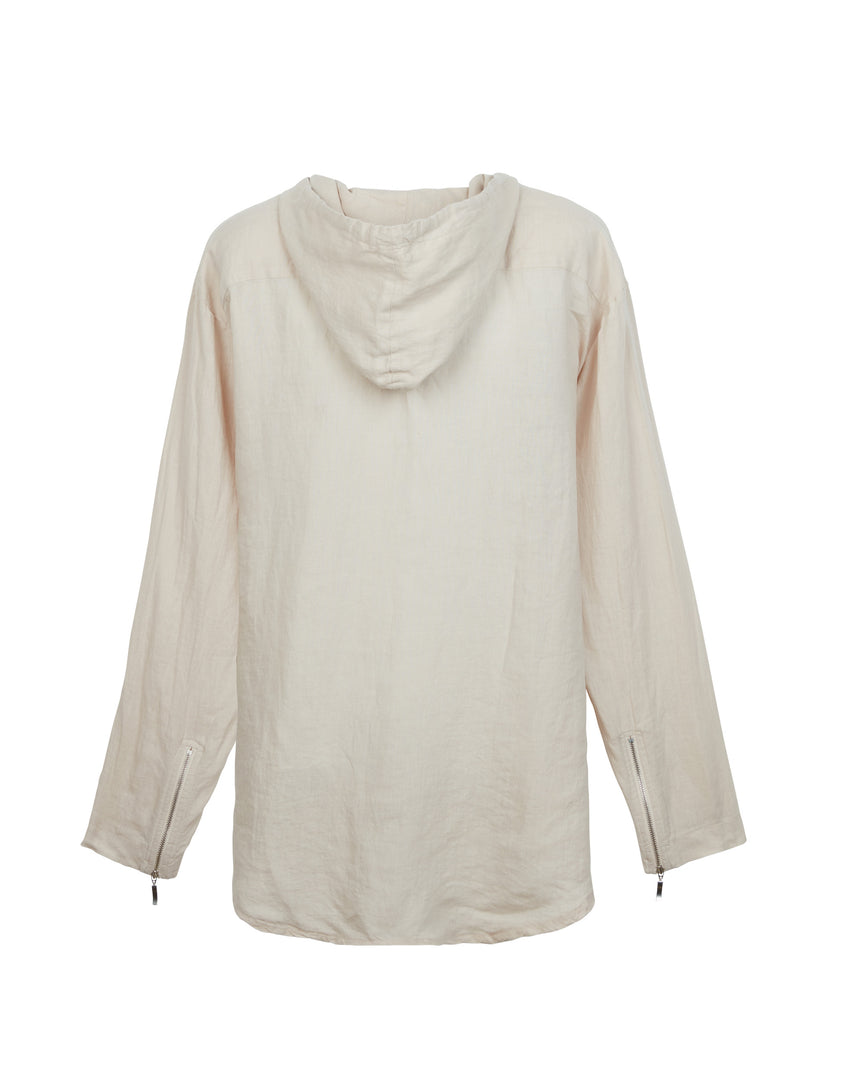 UNO VERRA ZIPPER HOODIE LINEN