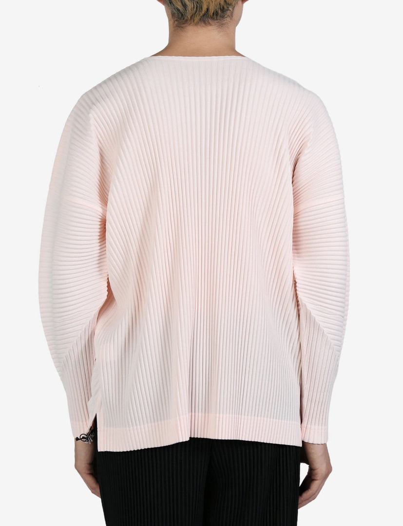 ISSEY MIYAKE HOMME PLISSE PINK LONG-SLEEVE T-SHIRT