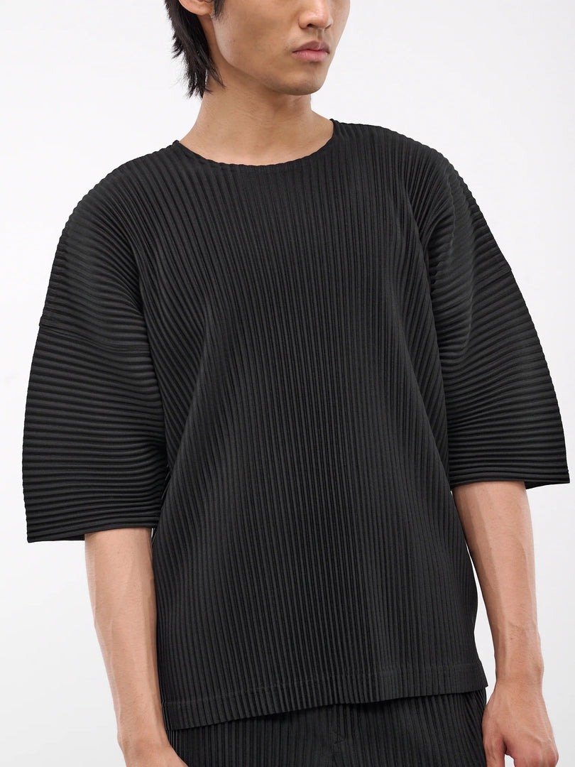 HOMME PLISSE ISSEY MIYAKE PLEATED TEE BLACK