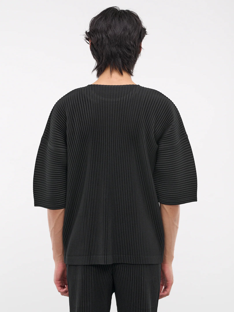 HOMME PLISSE ISSEY MIYAKE PLEATED TEE BLACK