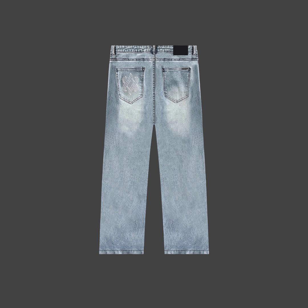 IDOL STUDIOS
Washed blue denim