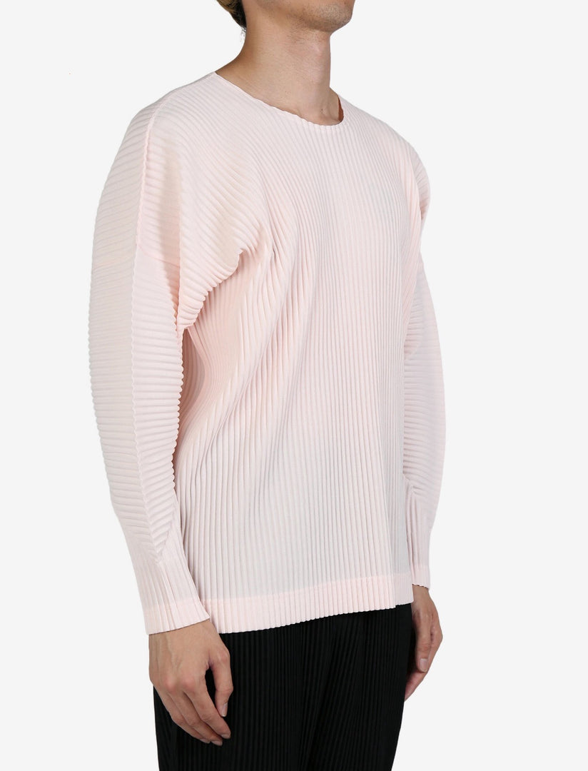 ISSEY MIYAKE HOMME PLISSE PINK LONG-SLEEVE T-SHIRT