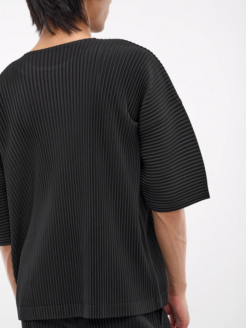 HOMME PLISSE ISSEY MIYAKE PLEATED TEE BLACK