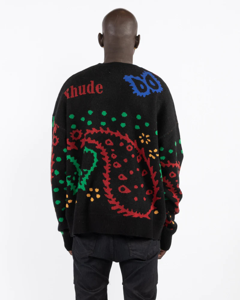 RHUDE BANDANA CASHMERE LONG BLACK