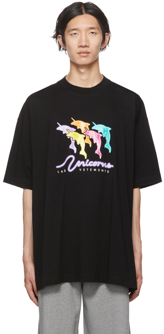 VETEMENTS DOLPHIN BLACK TEE