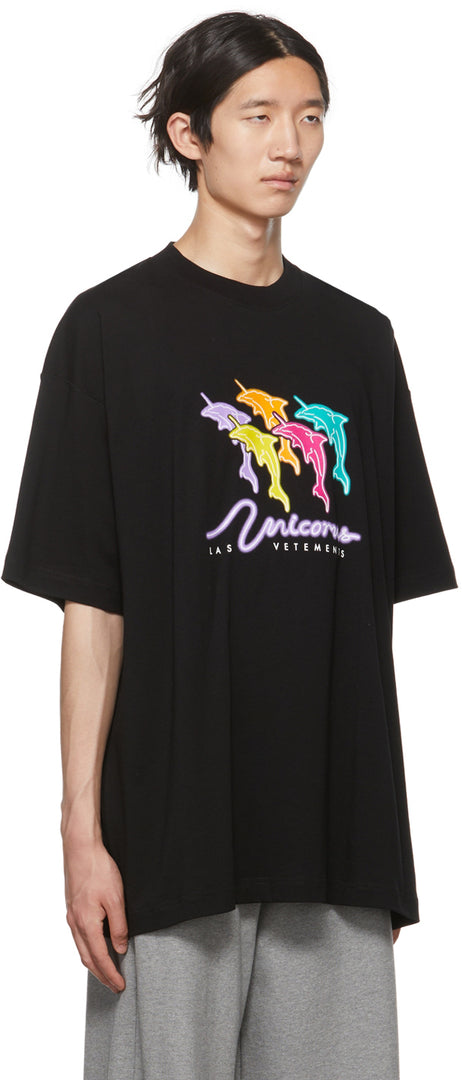 VETEMENTS DOLPHIN BLACK TEE