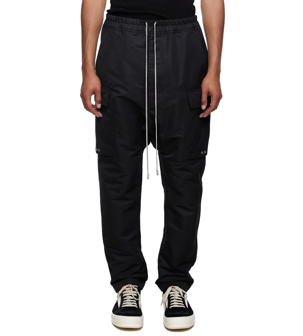 RICK OWENS BLACKCARGO TROUSERS PANTS