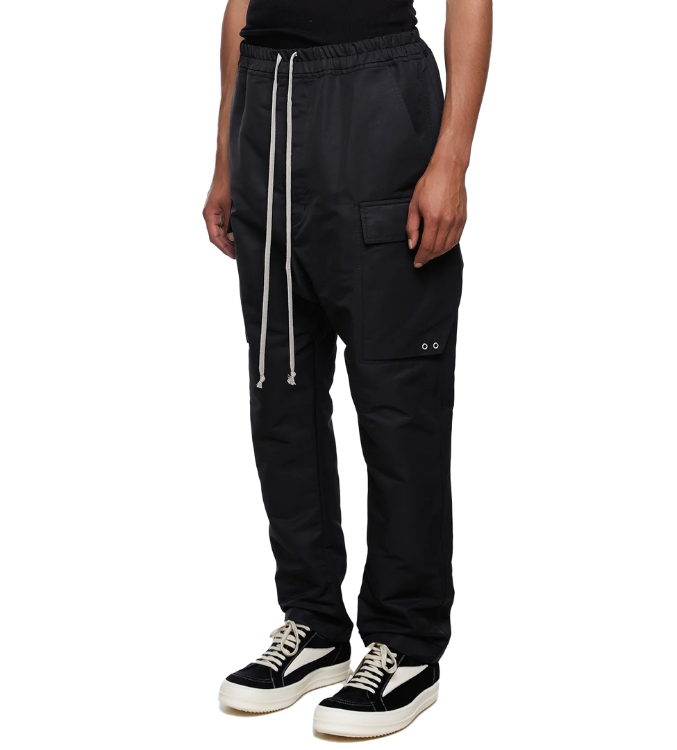 RICK OWENS BLACKCARGO TROUSERS PANTS